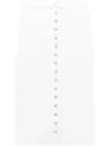 Courrèges Midi Skirt With Front Button Detailing And Back Slit In 白色