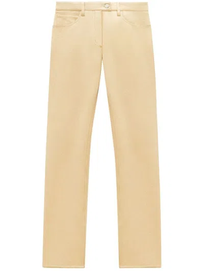 Courrèges Vinyl Five-pocket Skinny Trousers In Neutrals