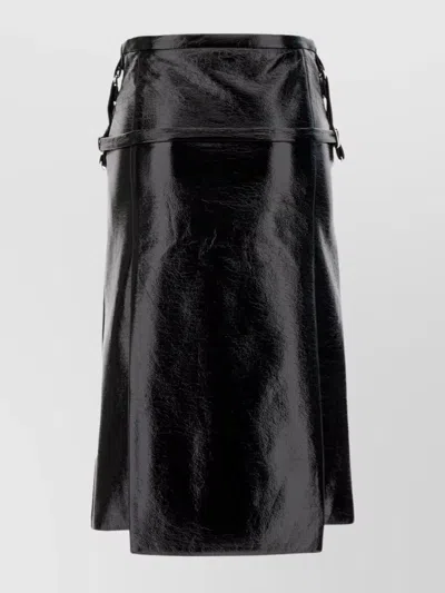 COURRÈGES VINYL HIGH WAIST SKIRT WITH ADJUSTABLE BELT