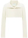 Courrèges Vinyl Iconic Cropped Jacket In White
