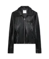 Courrèges Tailored Shiny Finish Collared Jacket In Black