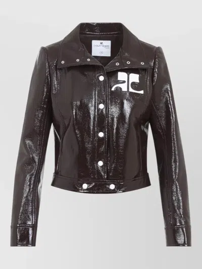 Courrèges Vinyl Jacket Collared Neck Long Sleeves In Multi