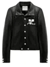Courrèges Reedition Coated Cotton-blend Jacket In Black