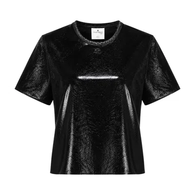 Courrèges Courreges Vinyl Laminated T-shirt In Black