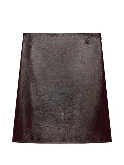 Courrèges Vinyl Logo-patch A-line Knee-length Skirt In Multi