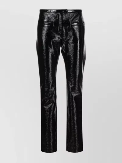 Courrèges Vinyl Low-rise Skinny Straight-leg Trousers In Animal Print