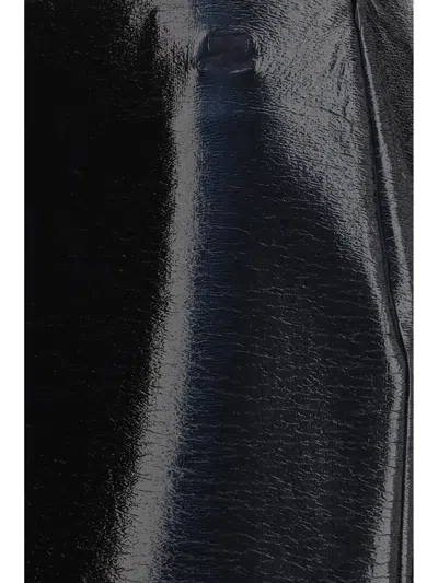 Courrèges Vinyl Midi Skirt In Black