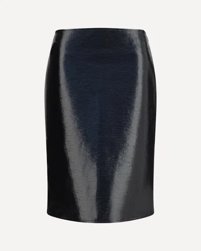 Courrèges Bordeaux Cotton Midi Skirt In Blue