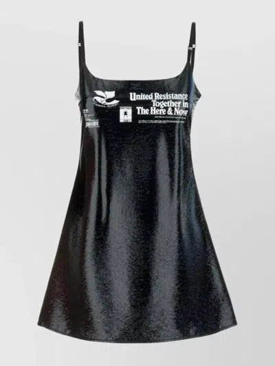 Courrèges Vinyl Mini Dress Adjustable Straps In Black