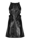 Courrèges Slash Buckle Sleeveless Minidress In Black