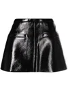 Courrèges Trapeze-silhouette Vinyl Miniskirt In Black