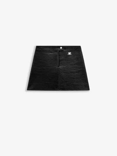 Courrèges Vinyl Mini Skirt In Black