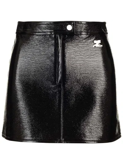 Courrèges Courreges Sleek Vinyl Mini Skirt In Black