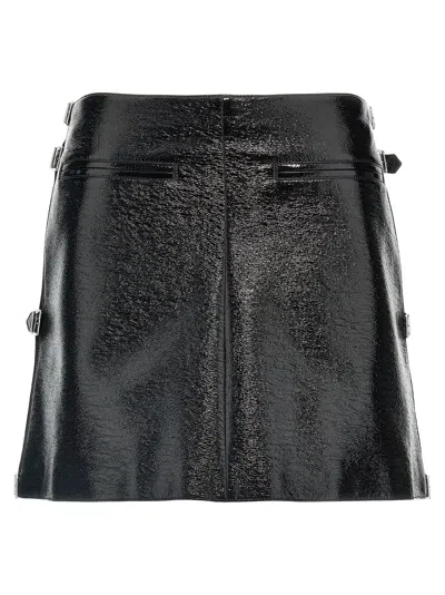Courrèges Courreges Vinyl Mini Skirt In Black