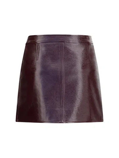 Courrèges Vinyl Mini Skirt In Burgundy