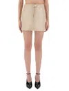 Courrèges Reedition Vinyl Mini Skirt In Neutral