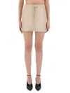 Courrèges Reedition Logo Patch Mini Skirt In Neutral