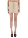 Courrèges Reedition Logo Patch Mini Skirt In Neutral