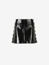 Courrèges Multi Sangle Vinyl Mini Skirt In Two Front Welt Pockets