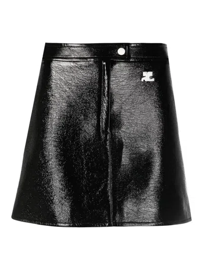 Courrèges Courreges Contrast Top With Buckle Detail In Black