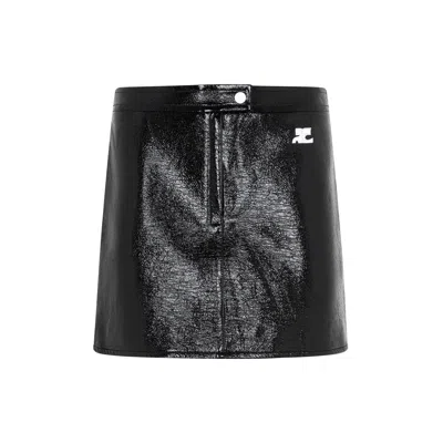Courrèges Courreges Vinyl Mini Skirt Women In Black