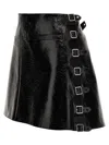 Courrèges Multi Sangle Vynil Mini Skirt In Black