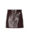 Courrèges Reedition Vinyl Mini Skirt In Brown