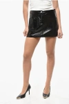 Courrèges Vinyl Miniskirt With Patch Pockets In Black