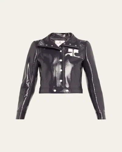 Courrèges Vinyl Reedition Jacket In Black