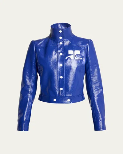 Courrèges Vinyl Reedition Jacket In Blue