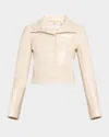 Courrèges Iconique Vinyl Bomber Jacket In 9100 Mastic Grey