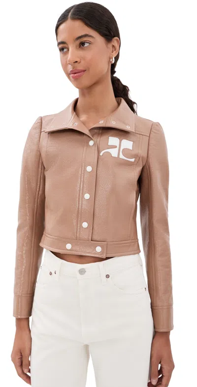 Courrèges Vinyl Reedition Jacket Bronzer In Brown