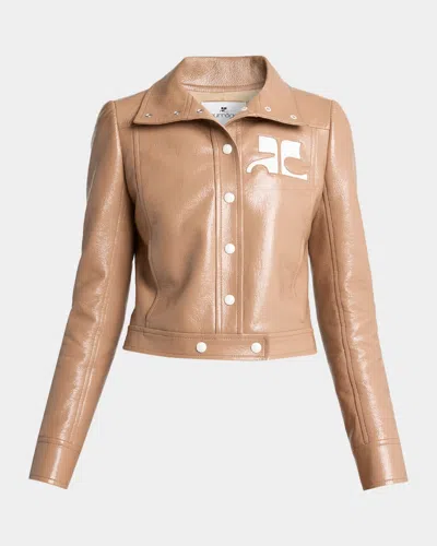 Courrèges Vinyl Reedition Jacket In Bronzer