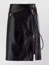 Courrèges Vinyl Skirt Featuring Zipper Accents In Black