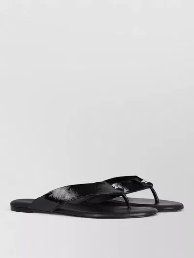 Courrèges Vinyl Slide Sandals Flat Sole Open Toe In Black
