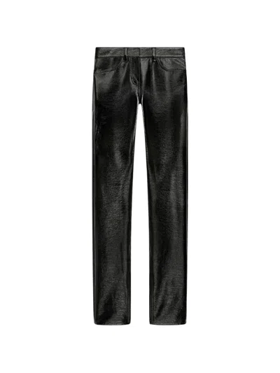Courrèges Vinyl Straight-leg Trousers In Black