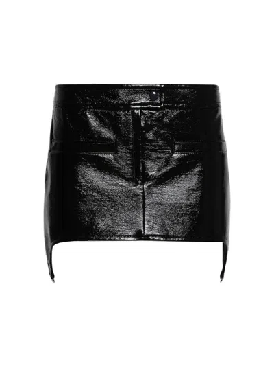 Courrèges Vinyl Suspenders Mini Skirt