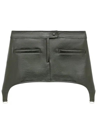 Courrèges Vinyl Suspenders Mini Skirt In Black