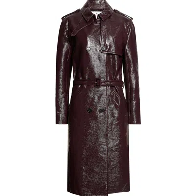 Courrèges Vinyl Trench Coat In Burgundy