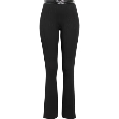 Courrèges Vinyl Trim Rib Flare Pants In Black
