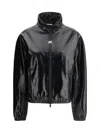 Courrèges Vinyl Zip-up Track Jacket In Black