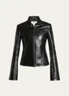 Courrèges Iconic Vinyl Biker Jacket In Black