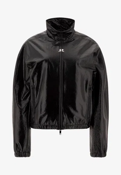 COURRÈGES VINYL ZIP-UP TRACK JACKET