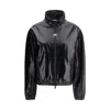 Courrèges Vinyl Zip-up Track Jacket In Black