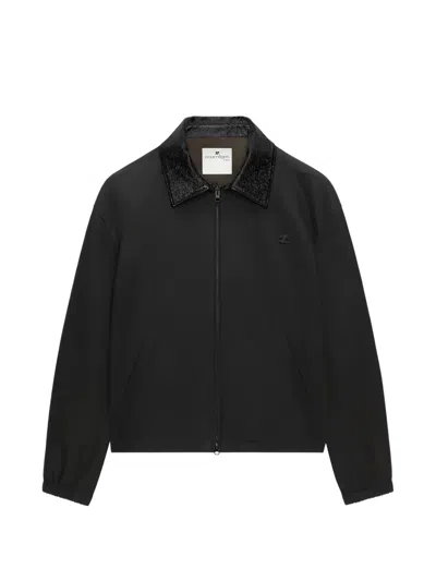 Courrèges Vinyl-collar Bomber Jacket In Black