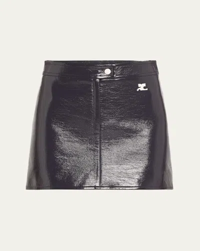 Courrèges Vinyle Reedition Mini Skirt In Black