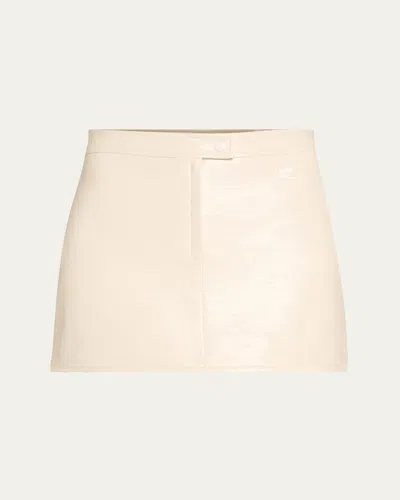 Courrèges Reedition Crinkled Vinyl Mini Skirt In Pink