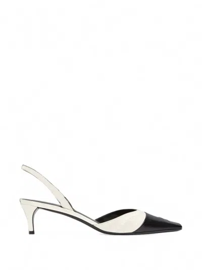 Courrèges Vinyl-toe Cap Slingback Pumps In White