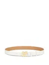 Courrèges Viper Leather Belt In White