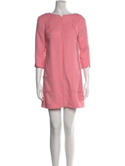 Pre-owned Courrèges Virgin Wool Mini Dress W/ Tags In Pink